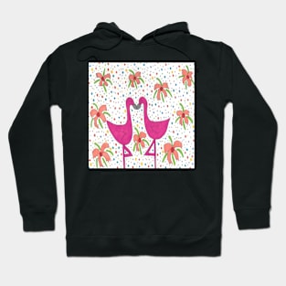 Floral Flamingo Fiesta Print Hoodie